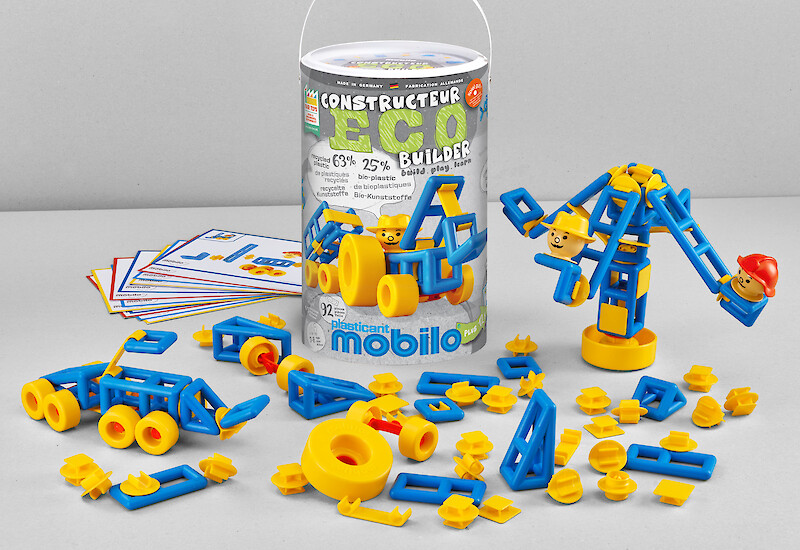 plasticant mobilo GmbH – ECO BUILDER jeu éducatif écorespectueux pour 1-3 enfants | 92 éléments